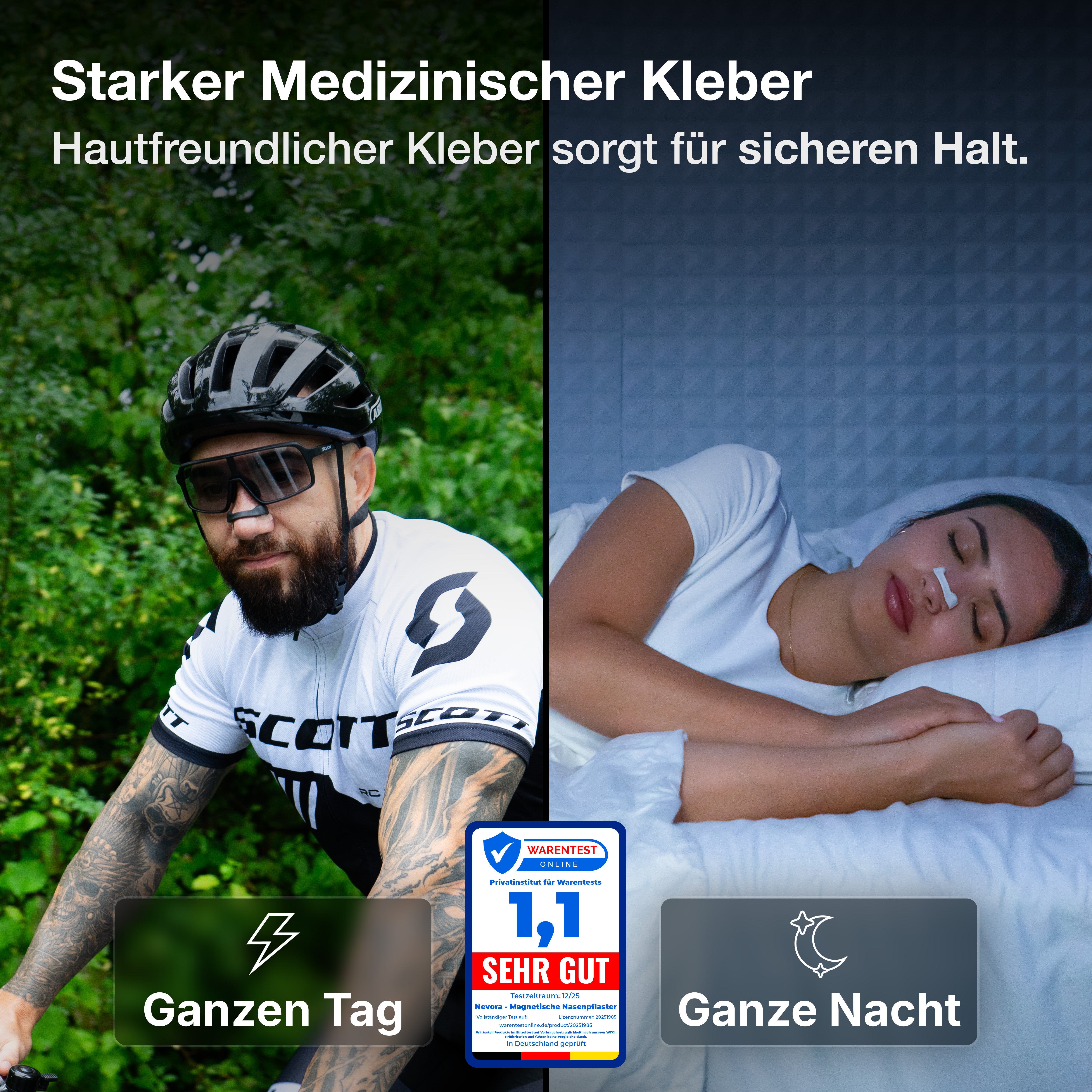 Nevora® Magnetische Nasenstreifen (Schwarz)